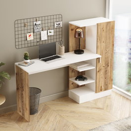 Hanah Home Mesa de Estudio Ct2-Aw Pino Atlántico y Blanco